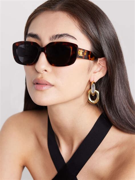 celine triomphe rectangle acetate sunglasses|WOMEN'S LUXURY ACETATE TRIOMPHE SUNGLASSES.